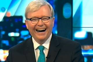 Former prime minister Kevin Rudd appears on <i>The Project.</i> Photo: Channel Ten