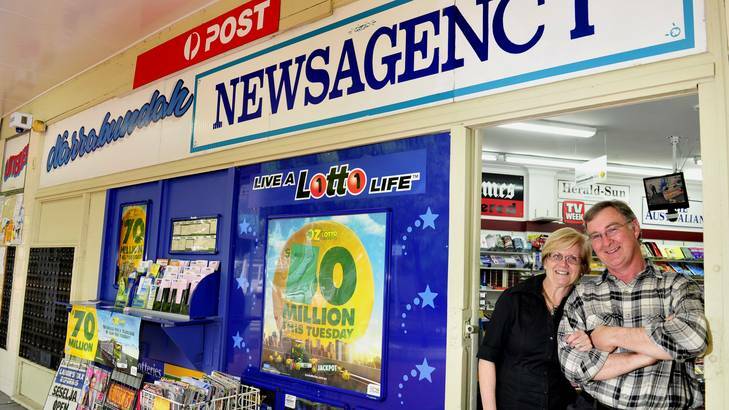 John and Cheryl Keeley have worked together at the Narrabundah Newsagency for more than 28 years. Photo: Melissa Adams