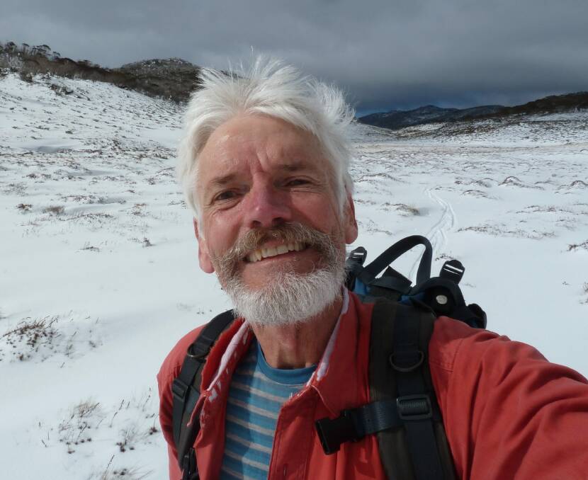 Canberra historian and writer Matthew Higgins is never far from the snow in winter. Photo: Matthew Higgins  Photo: supplied
