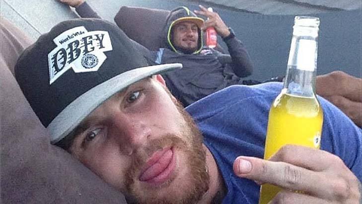 Suspended ... Josh Dugan, front, and Blake Furgeson. Photo: Instagram
