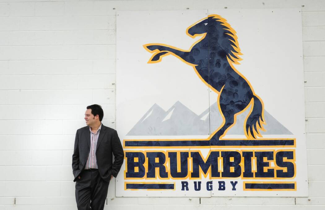 Aquis managing director Justin Fung when the casino's sponsorship of the Brumbies was announced early last year. Photo: Melissa Adams