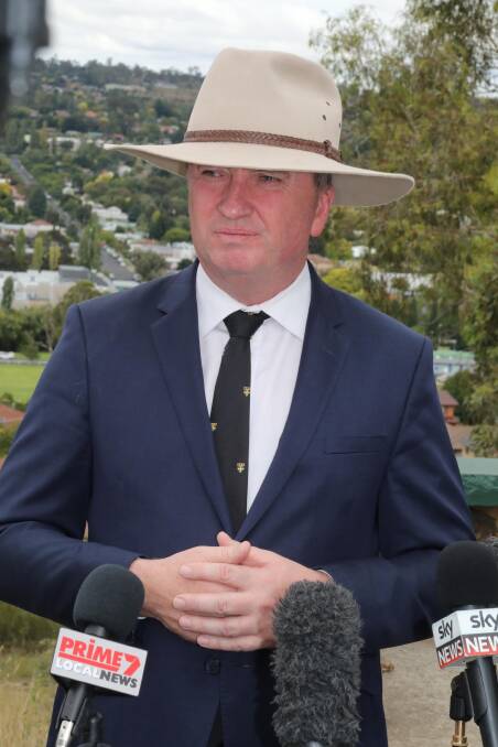 Barnaby Joyce resigns as leader of the Nationals and Deputy Prime Minister at a media conference in Armidale on Friday. Photo: AAP