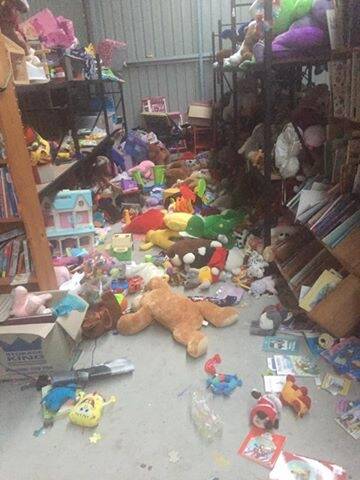 Scene of the crime: photo evidence of the kids wrecking havoc at the Green Shed. Photo: Supplied