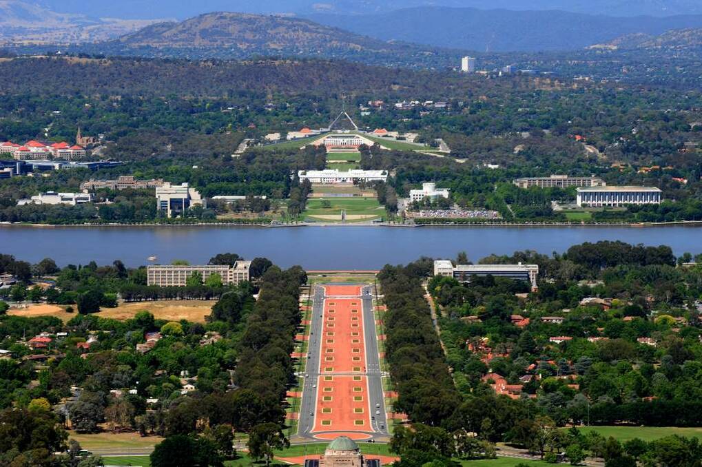 View from Mount Ainslie. A new study shows Canberra scores high on walkability, low on access to public transport.  Photo: Karleen Minney