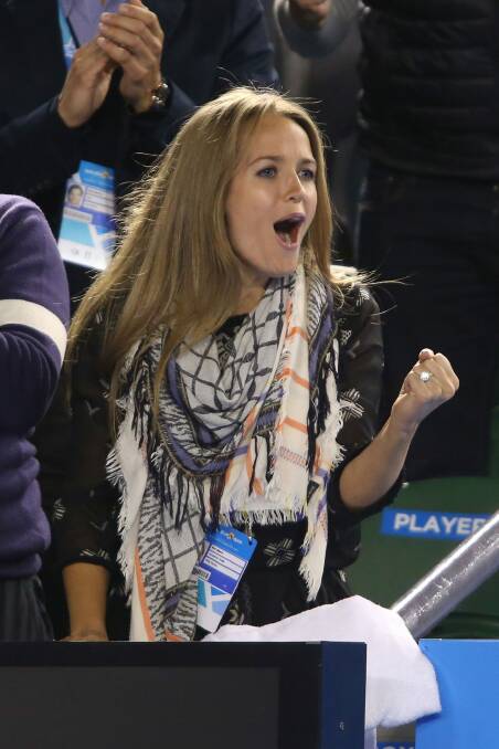 Kim Sears cheers on Andy Murray at the 2015 Australian Open. Photo: Getty Images