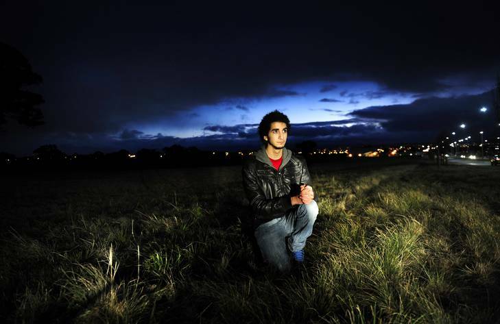 In favour of the development is Gungahlin resident, Ayoub Bouguettaya, 21, who attended the private mosque meeting at the Gungahlin Library. He is pictured at the proposed site at the Valley Avenue, Gungahlin. Photo: Melissa Adams