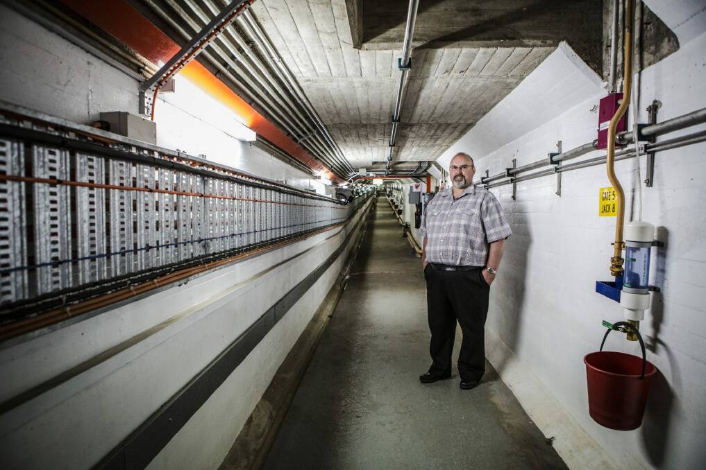 Asset manager for National Capital Authority Peter Beutel inside the gallery at Scriver Dam. Photo: Jamila Toderas