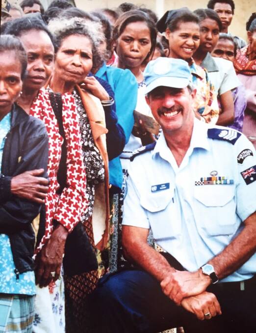 Don Barnby on polling day in East Timor, August 30, 1999. Photo: Supplied