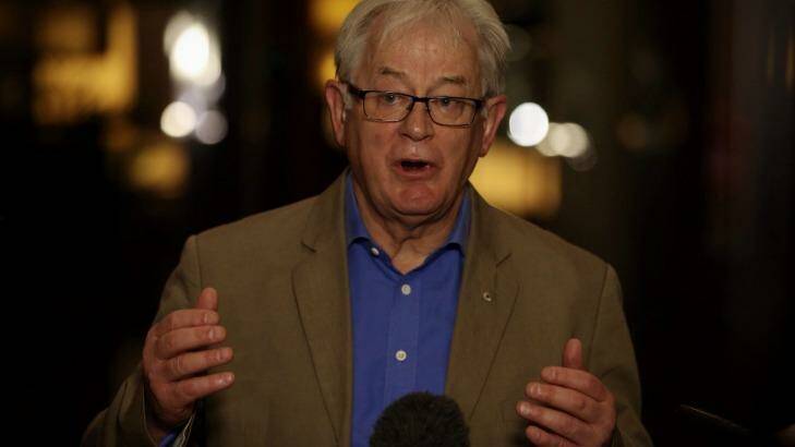Trade Minister Andrew Robb speaking to the media in Beijing on Sunday. Photo: Andrew Meares