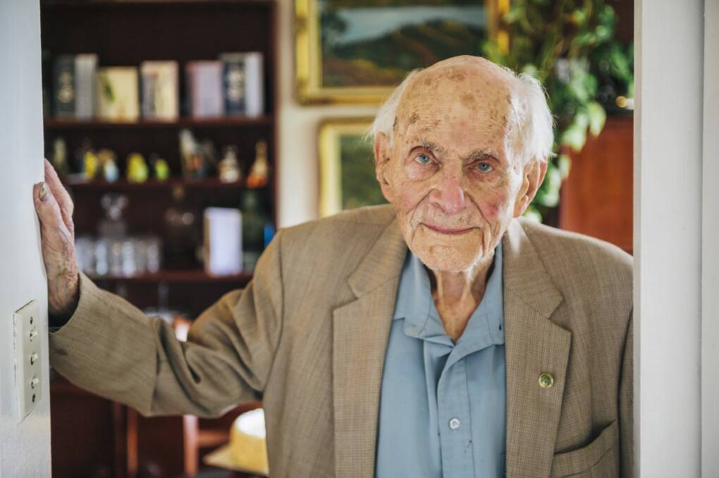 Victor Lederer at home on his 100th birthday last October.

 Photo: Rohan Thomson