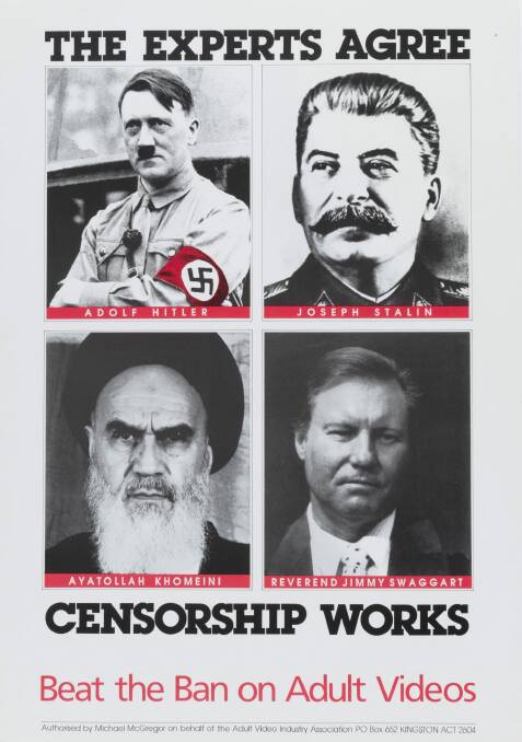 ACT adult industry 1980s anti-censorship poster. From CMAG"s 'X-Rated' exhibition. Photo: Supplied