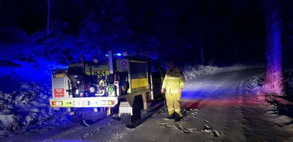 Rescue crews at the scene of the search on Saturday night. Photo: ACT ESA