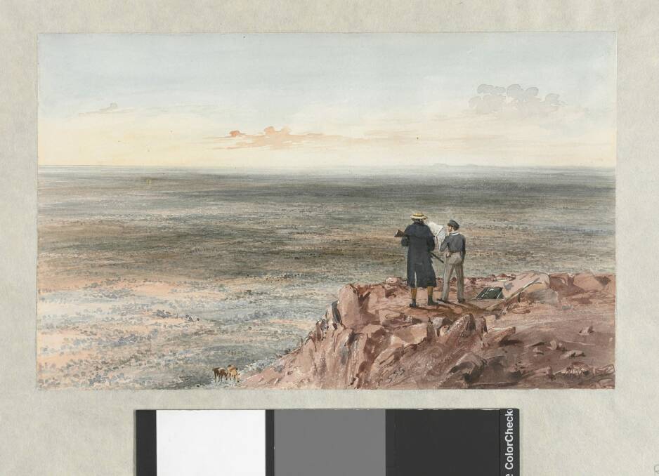 Country NW of Tableland, by S.T. Gill, c.1846, watercolour, National Library of Australia. Photo: Imaging singon for use by imagin