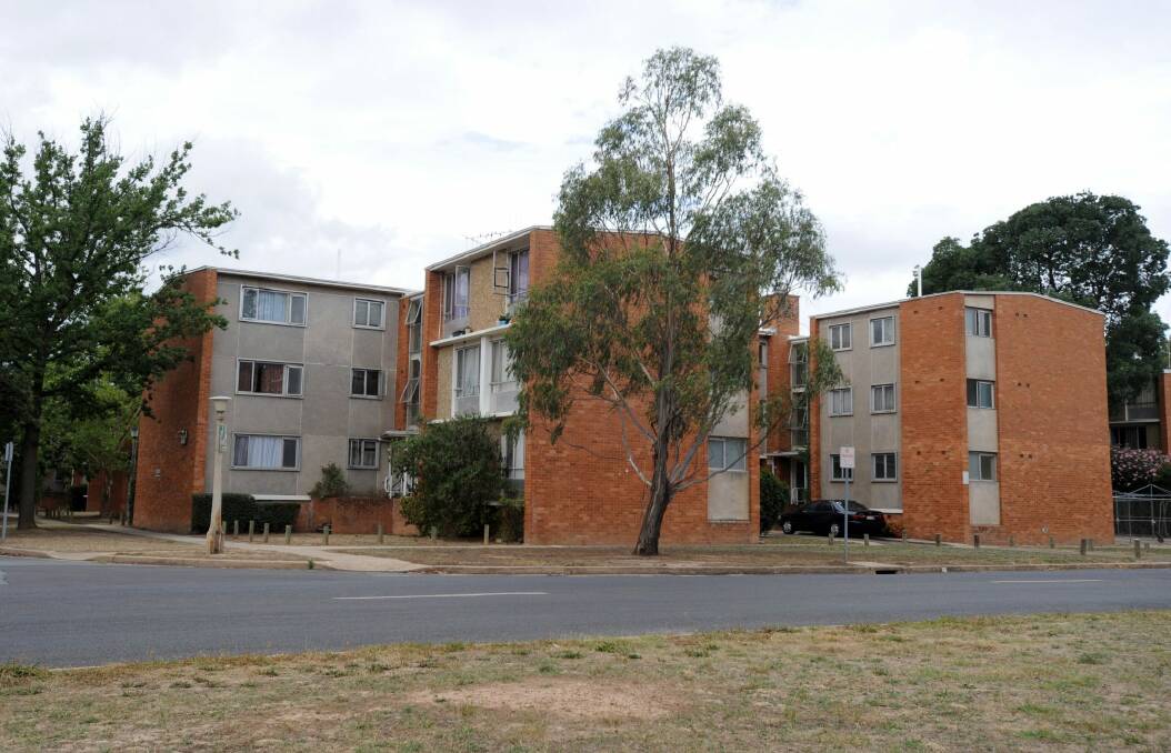 The Northbourne Flats, which are being demolished, with the government looking for hundreds of new properties to house the tenants. Photo: Richard Briggs