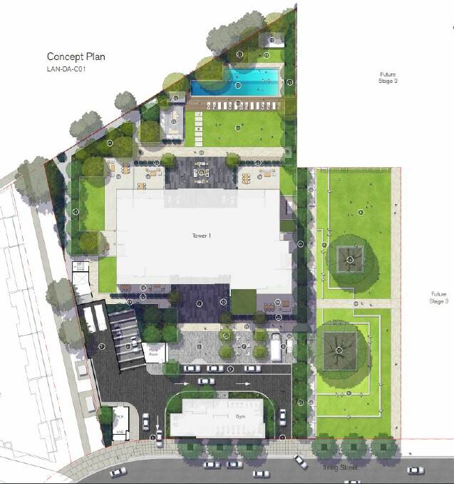 The $38 million project would see a 16-storey tower to replace the old Yamba Sports Club in Woden.  Photo: Supplied