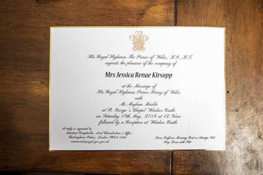 Jess ordered an exact replica of the royal wedding invite so she felt a part of the big day. Photo: Sitthixay Ditthavong