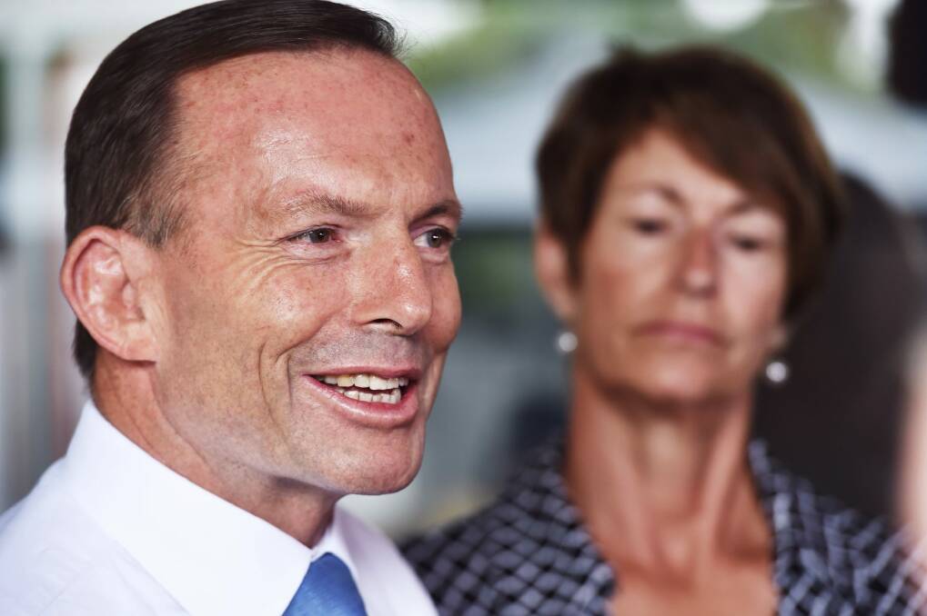 Prime Minister Tony Abbott announces changes in the government's childcare policy on Tuesday. Photo: Nick Moir