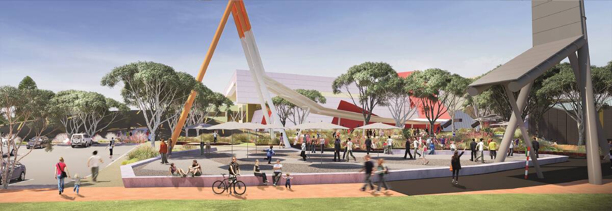 Artists impression of the forecourt event space, from the National Museum of Australia's Master Plan.  Photo: ARM Architecture