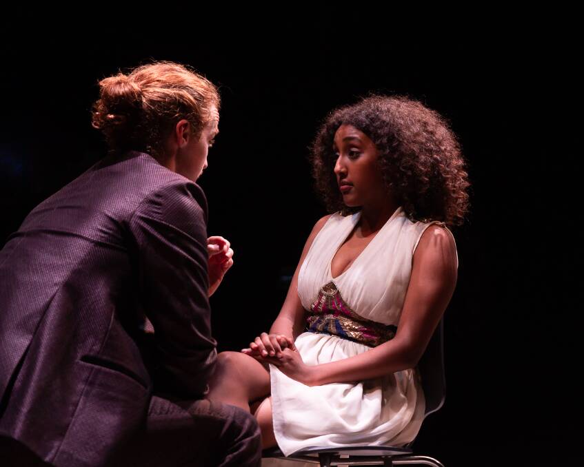 Hayden Splitt and Hiyab Kerr engage in a sexual struggle for assertive power. Photo: Shelly Higgs
