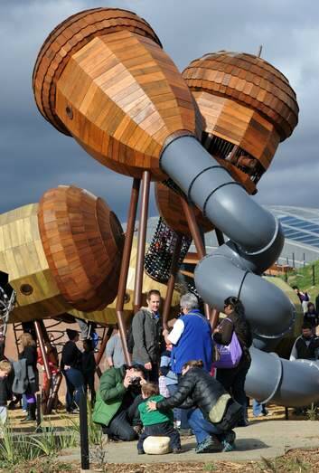 The Pod Playground at the National Arboretum Canberra. Photo: Graham Tidy