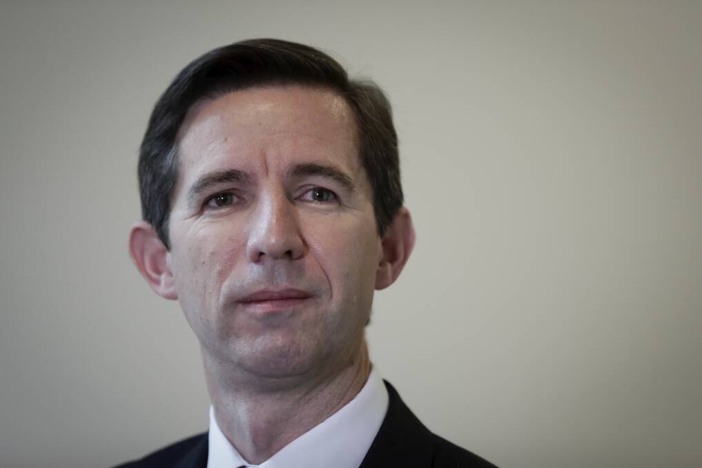 Education Minister Simon Birmingham accused unions and Labor of running a 'scare campaign' on NAPLAN testing. Photo: Alex Ellinghausen