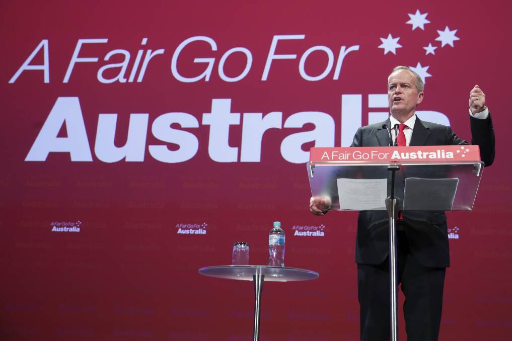 Labor leader Bill Shorten, at the Australian Labor Party conference.  Photo: Alex Ellinghausen