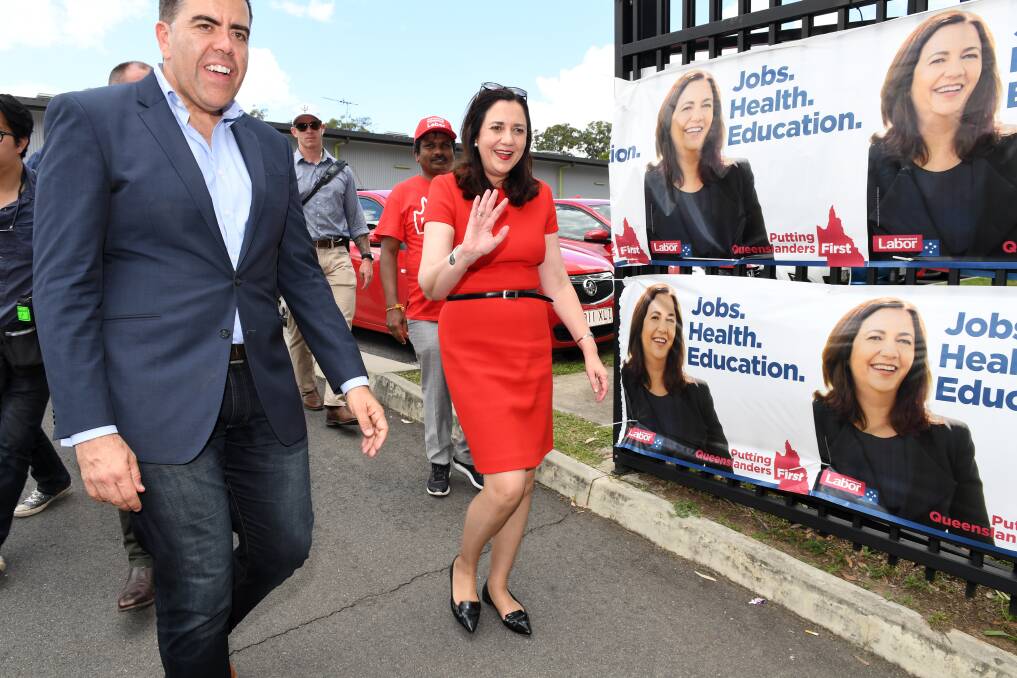 Federal Oxley MP Milton Dick with Annastacia Palaszczuk, premier and Member for Inala. Photo: AAP