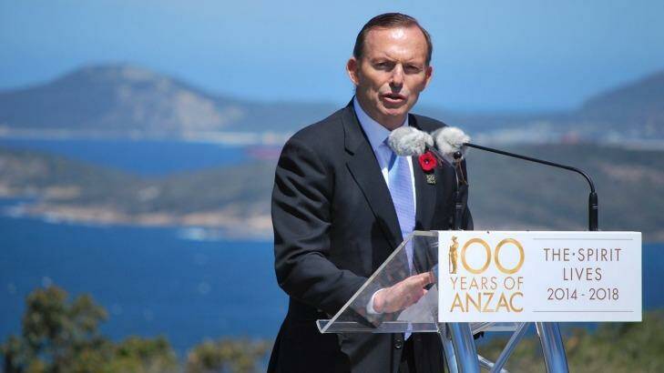 Prime Minister Tony Abbott at the official opening of the National Anzac Centre in Albany.