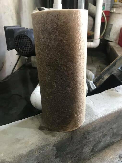 A photo taken by local Pete Chatwin of the polluted water filter at the Yass Car Wash. Photo: Supplied