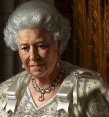 The Queen was wearing her coronation robes and Queen Victoria's diamonds for the Ralph Heimans portrait. Photo: Supplied