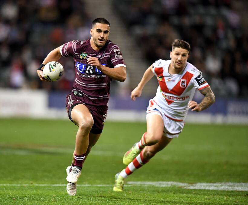 Tom Wright will link with the Brumbies after making his NRL debut with Manly. Photo: NRL Imagery
