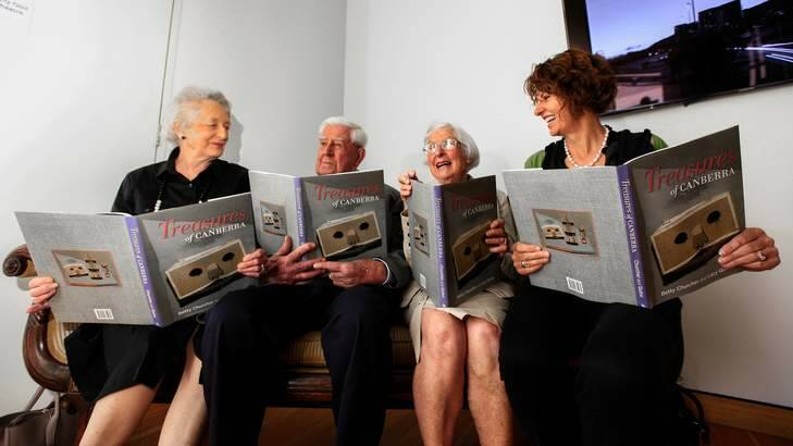 Elizabeth Cusack, left, David Cusack, Joan Waldren and Dorothy Barclay at the Centenary Stories book launch. Photo: Katherine Griffiths
