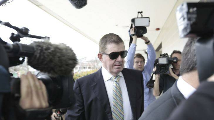 Avoided jail time: Peter Slipper arrives at the ACT Magistrates Court for sentencing. Photo: Jeffrey Chan