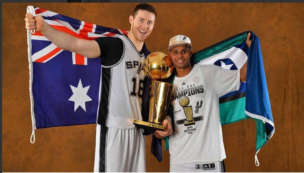 Patty Mills and fellow Australian Aron Baynes helped San Antonio Spurs to last year's NBA title.  Photo:  