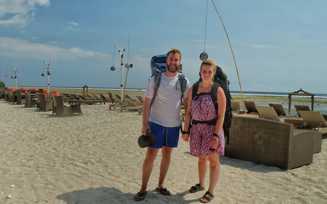 Rhys Wilson and Stephanie Mitchell booked their holiday after the Lombok earthquake. Photo: Amilia Rosa