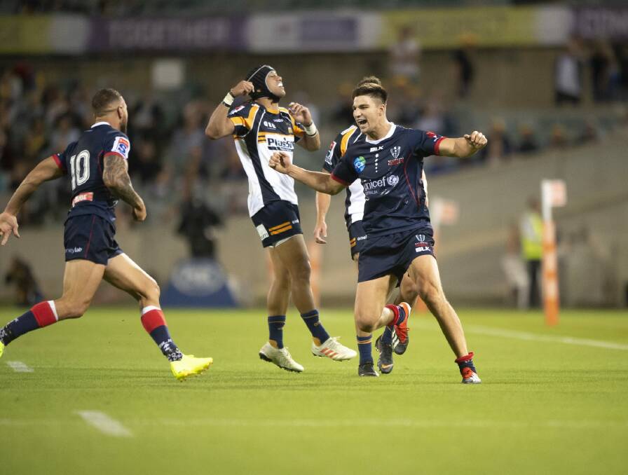 The Rebels overpowered the Brumbies in the first game of the season, which was just three weeks ago. Photo: Sitthixay Ditthavong