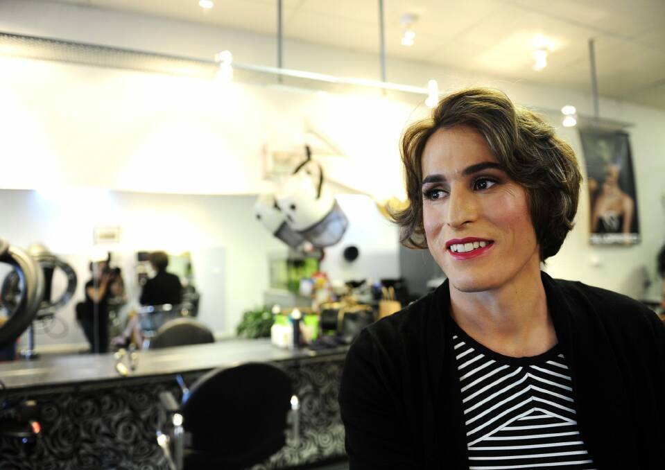 Natalie during her makeover, part of the TranzAustralia program. Photo: Melissa Adams