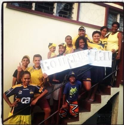 Henry Speight's family gather each week to watch the Brumbies play. Photo: Supplied