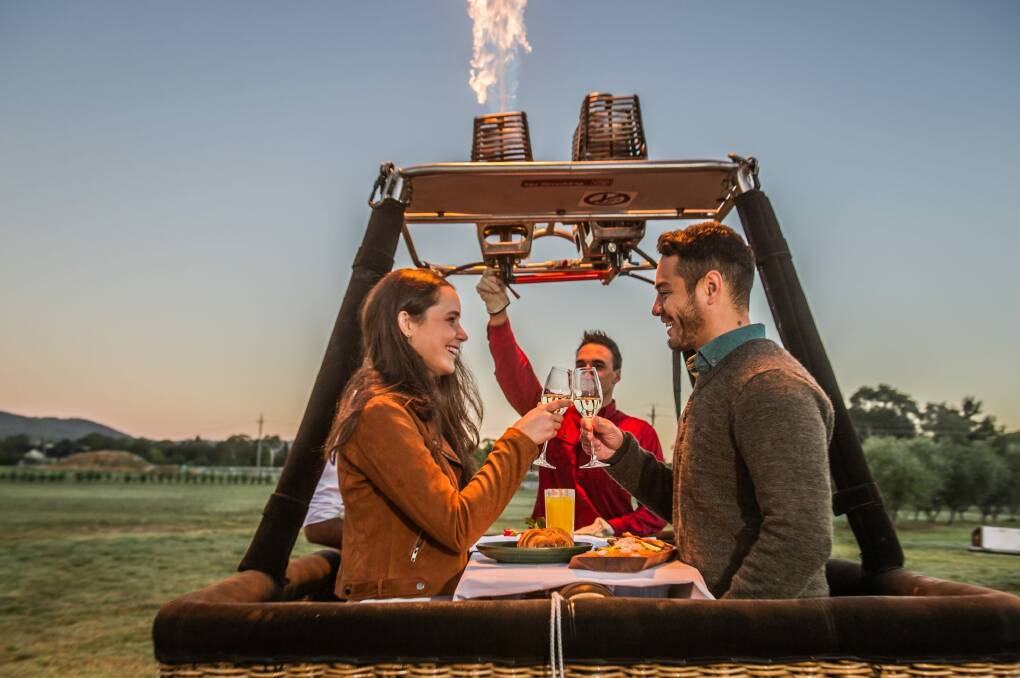 In an Australian first, you will soon be able to have breakfast aboard a hot air balloon in the skies over Canberra. Photo: karleen minney