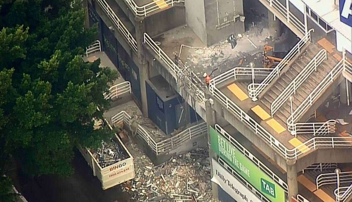 Infrastructure NSW says it will not begin "hard demolition" until the court injunction is lifted. Photo: Nine News