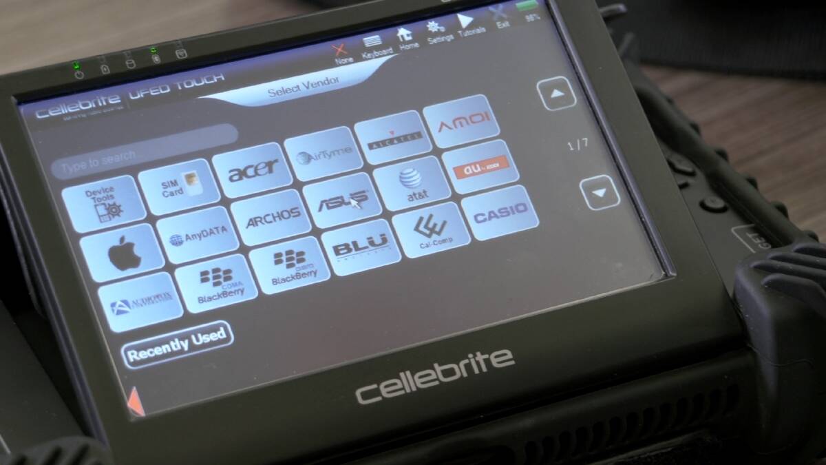 The Cellebrite system can extract data from a variety of phones. Photo: Tessa Stevens