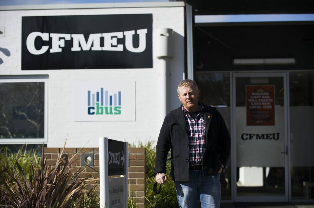 CFMEU secretary and Tradies Club chairman Dean Hall said the club's $3.8 million union contribution had nothing to do with the Dickson land deal. Photo: Rohan Thomson