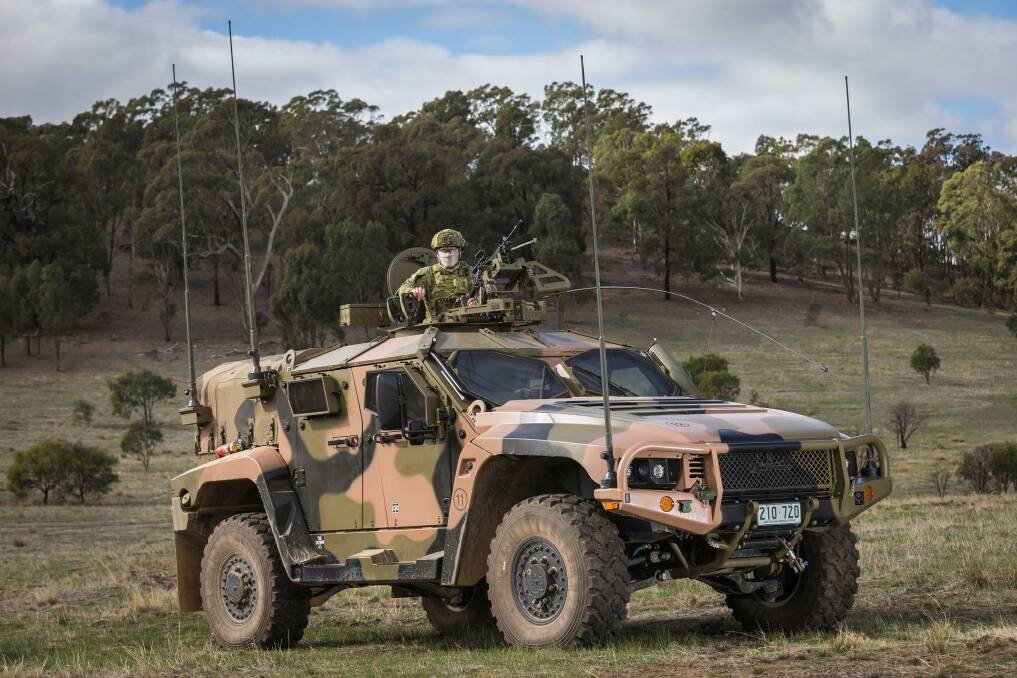 The Coalition government made the unprecedented move of redacting analysis and information from the audit of Australia's purchase of Hawkei light-protected vehicles.  Photo: Department of Defence