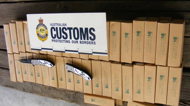 A shipment of illegal weapons intercepted by Australian Customs. Photo: Australian Customs and Border Pr
