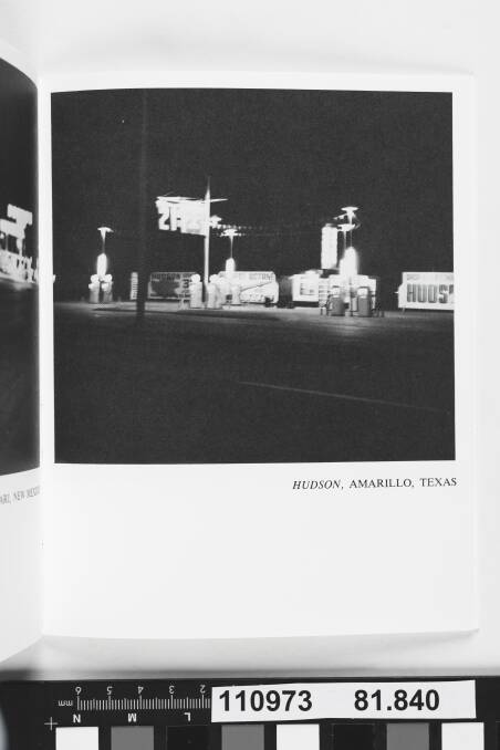 Edward Ruscha: 'Twenty-six gasoline stations', 1962, printed 1969, offset lithograph, printed in black ink; sewn and glued, 18 x 14.1cm, National Gallery of Australia, Canberra, Purchased 1981. Photo: © Ed Ruscha