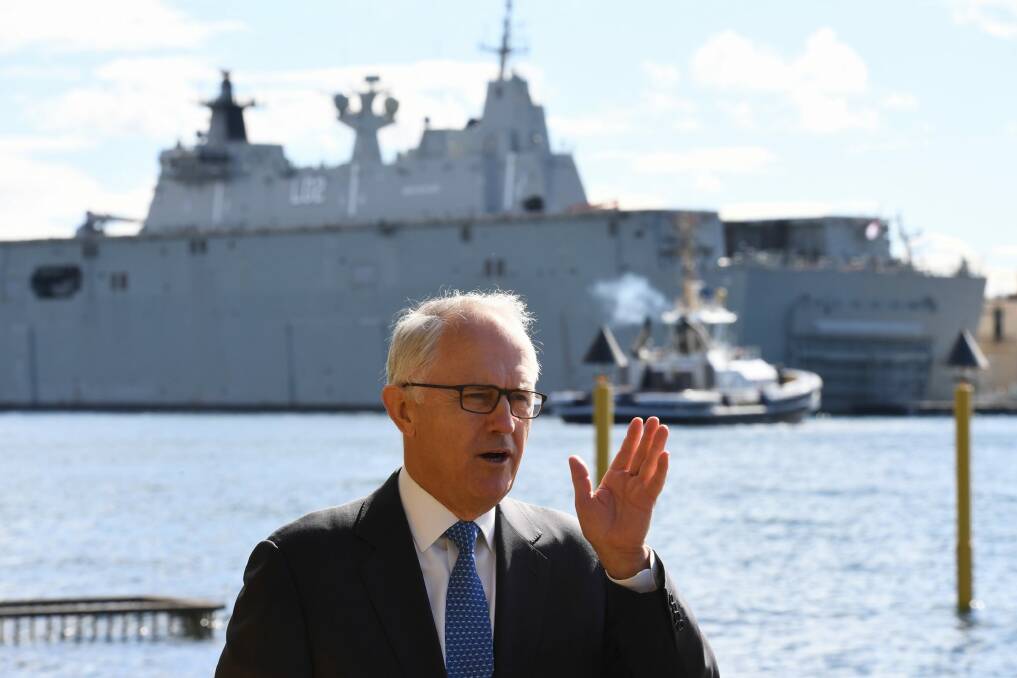 Former Prime Minister Malcolm Turnbull ruled out Garden Island as a cruise ship terminal site, saying it would remain a naval base.  Photo: Peter Rae