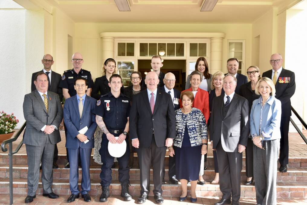 Family and dignitaries gathered at Government House for Constable Zach Rolfe's bravery-award presentation, including the Chinese ambassador to Australia Cheng Jingye. Photo: Supplied