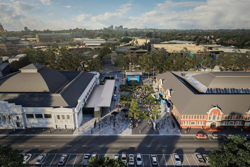 An artist's impression of what the revamped Hordern Pavilion and Royal Hall of Industries sports and entertainment precinct. Photo: Supplied