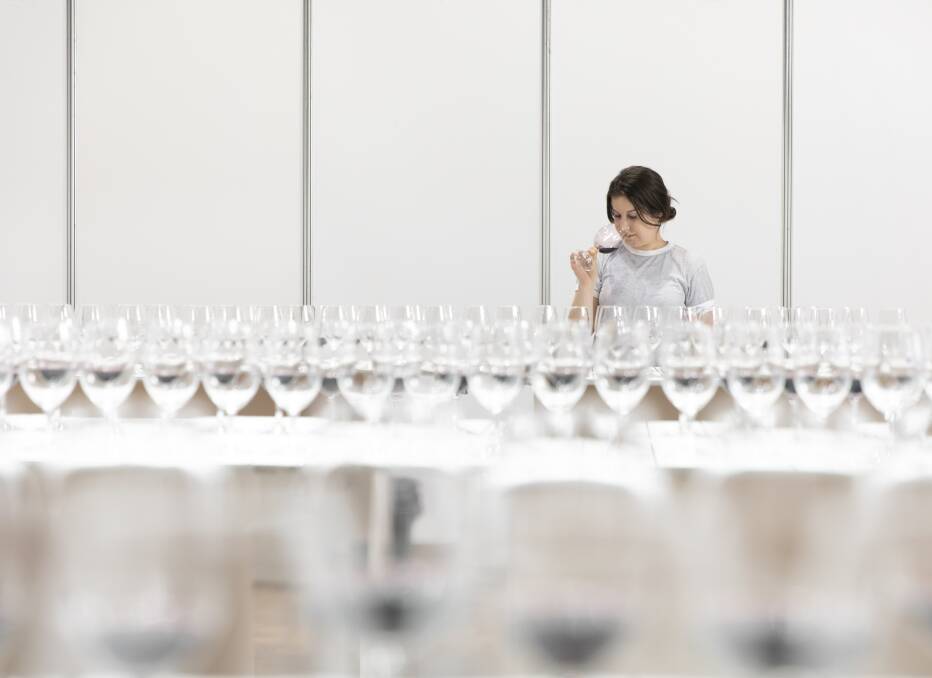 Kayleen Reynolds judging at the National Wine Show. Photo: Sitthixay Ditthavong