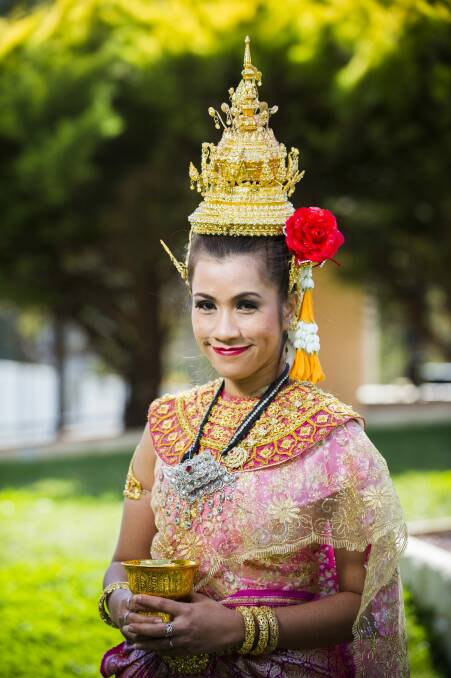 View Petkao wears a traditional Thai dancing costume at the 2015 Windows to the World launch at the Malaysian High Commission.   Photo: Rohan Thomson